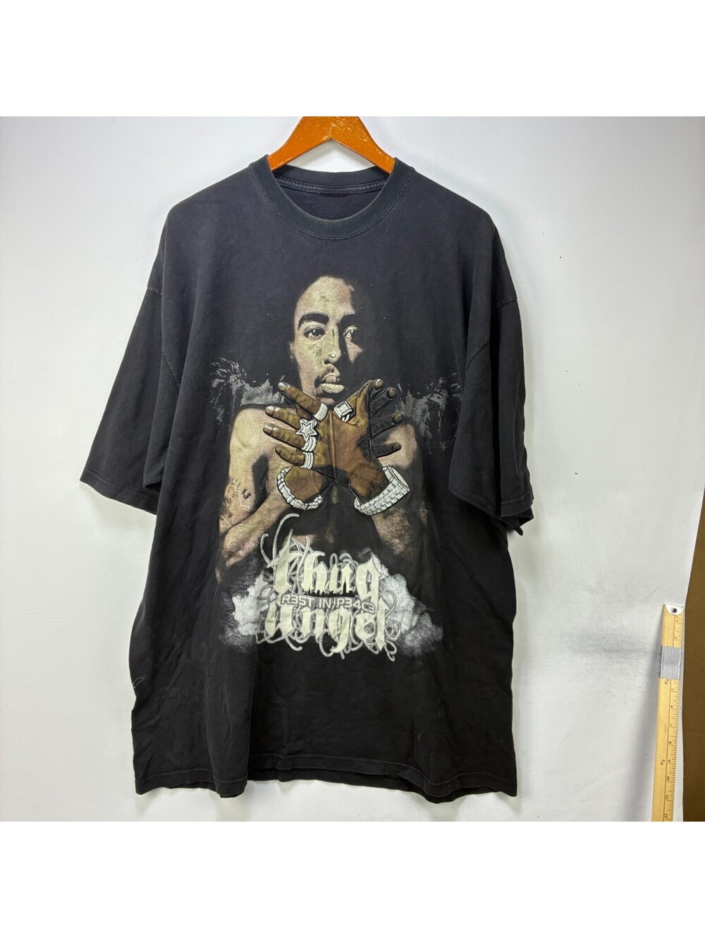 Vintage 2Pac Thug Angel Rap t shirt 2XL Rare